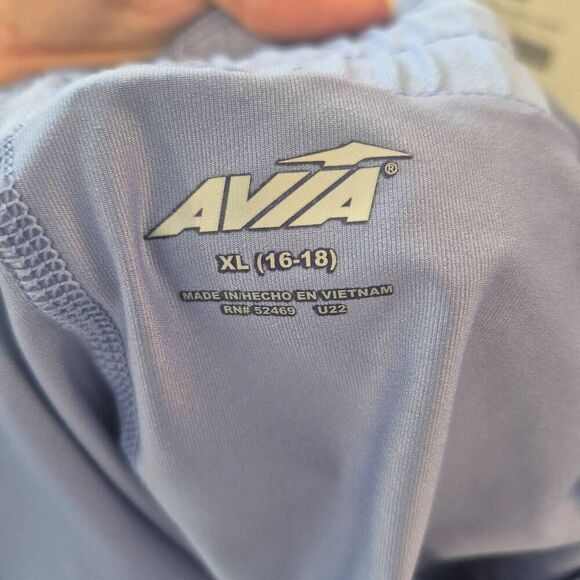 Avia Women's Periwinkle Blue Poly/Spandex Running Athletic Shorts w Zip Pocket - Picture 10 of 11